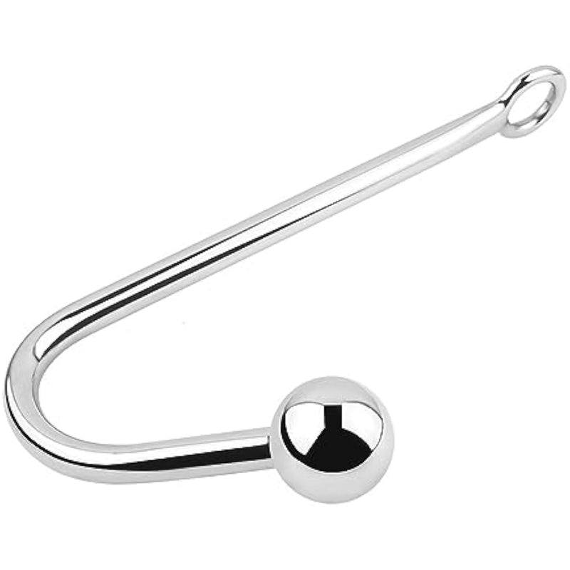 Bdsm Metal Anal Hook Butt Plug With Smooth Ball Anal Plug Butt Plug Prostate Massage G-Spot Sm Restraints Anal Gay Sex Toys For Man And Woman Adult Games,S