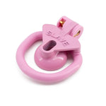 Lightweight Nylon Chastity Cage Lock Sissy Negative Chastity Cage Penis Lock Breathable Chastity Devices Set With 4 Penisrings Sm Bondage Chastity Device For Men (Pink, Small)