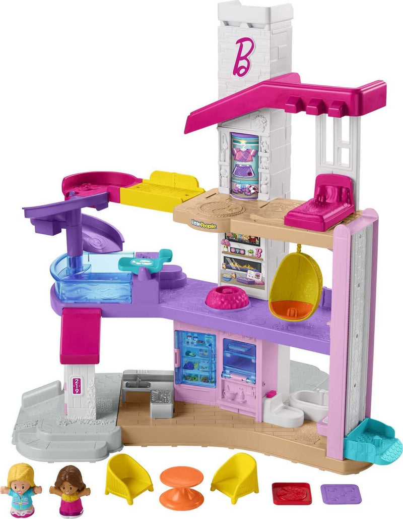 Barbie Dreamhouse By Fisher-Price , Interactive Toddler Playset With Lights, Music, Phrases, Figures And Play Pieces