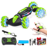 Contixo SC1 All Terrain Speed Crawler RC Stunt Car, 4WD 2.4GHz Remote Control Car Gesture Sensor Toy Cars, Double Sided Rotating Off-Road Vehicle 360° Flip with Lights Music, Kids Toy Cars, Green