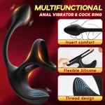 4-in-1 Vibrating Cock Ring & Anal Plug with Prostate Massager, Remote Control.