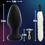 Remote Control Fox Tail Anal Plug – 10 Vibration & 3 Wiggling Modes for Role Play