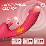 Red G-Spot Rabbit Vibrator with 7 Vibration, Licking & Thrusting Modes for Women
