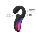 Enigma Dual Stimulation Waterproof Vibrator – G-Spot & Clitoral Suction Toy, Black