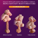 Portable Manual Male Masturbator, Realistic Small Sex Doll with Soft Vagina & Boobs
