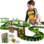 Dinosaur Toys For Boys Race Car Track Set | Dinosaurs Stem Vehicle Playsets For Kids Toddler Ages 3 4 5 6 7 8 Year Olds