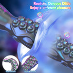 Vibrating Silicone Monster Dildo - 9 Modes, LED Octopus Tentacle G-Spot Toy