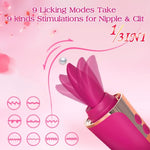 Clitoral Sucking & Licking G-Spot Vibrator – Tongue Oral Stimulator with Suction Cup