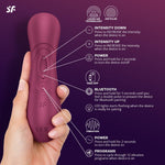 Bluetooth Liquid Air Vibrator – Clitoral Suction & Vibration Adult Toy (Wine Red)