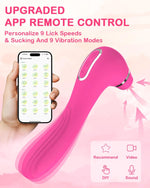 Clitoral Licking & Sucking Vibrator, APP-Controlled with 9 Vibration & Modes