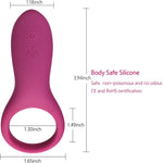 Waterproof Rechargeable Silicone Vibrating Ring for Men or Couples – Wine Red