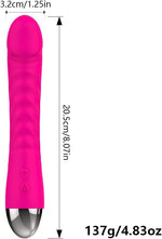 Silent G-Spot Vibrator Dildo with 10 Modes, Soft Waterproof Massager for Women