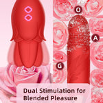 3-in-1 Rose Clitoral Vibrator – G-Spot, Nipple & Couples Stimulator with 10 Modes
