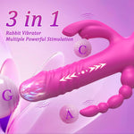Rechargeable Thrusting Rabbit Vibrator with 7 Speeds & Modes, Waterproof Silicone