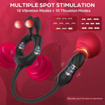 4-in-1 Thrusting Prostate Massager for Men, 10 Vibration & Thrust Modes, Remote