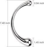 G-Spot Stimulating Dual-Ended Metal Wand, Curved Fetish Plug for Couples