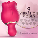 Rose Clitoral Licking Vibrator – Mini Waterproof Toy with 9 Modes for Women & Couples