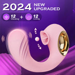 Rose G-Spot Vibrator with 12 Vibration & Licking Modes, Dual Stimulation Toy