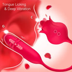 Rose Vibrator for Women, 10-Speed Clitoral & G-Spot Stimulator, Nipple Massager