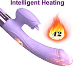 G-Spot Rabbit Vibrator – Heated, 10 Licking & Vibration Modes, Rechargeable Dildo