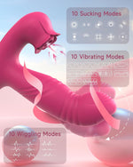 Rose G-Spot & Clitoral Vibrator – 10 Suction, 10 Vibration & 10 Wiggling Modes