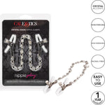 Exotic Crystal Chain Nipple Clamps Black, 1 Count - Nipple Play Accessory