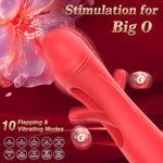 Flapping Rose Vibrator Sex Toy, Rose Clitoralis Stimulator for Women (Red Sucking Rose)