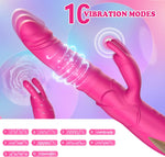 Thrusting Rabbit G-Spot Vibrator – Waterproof Silicone Dildo with 10 Vibration Modes