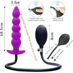 G Spot Anal Dildo Silicone Inflatable Butt Plug, Sex Toys With Quick Release Valve Stretch For Women Men Plug Anal Purple Style A