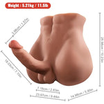 Male Sex Doll For Women With 7.1In Telescoping Huge Dildo, 11.5Lb Realistic Torso Sex Dolls For Men With Tight Anal, 2 In 1 Unisex Masturbator Sex Toy For Gay Couple, Brown