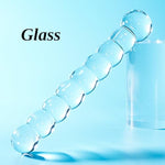 Men'S/Women'S Anal Beads - Glass Dildo, Gradually Increasing Bead Size Sensual Toy Wand - Easy-To-Clean Anal Toy, Crystal G-Spot Stimulation Pleasure Penis Anal Play Toy For Couples Women