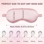 2 Pack Silk Sleep Mask Set Adjustable, Blush Pink & Black
