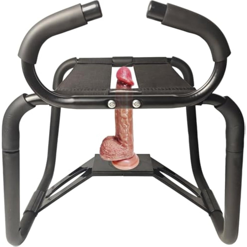 Sex Chair Set Multifunction Sex Position Enhancer Chair With Handrail And Dildo Sex Bench Bouncing Mount Sex Stool Portable Weightless Bdsm Sex Novelty Toy For Adult Game (Black)
