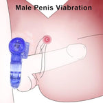 Cock Ring Vibrating Penis Ring Vibrator Silicone G-Spot Stimulating Clitoral Stimulator Penis Erection Enhance Sex Product Adult Male Sex Toy For Longer Harder Stronger (Blue Black&Transparent)