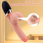 Thrusting Dildo Vibrator With Swinging Balls,9.64" Realistic Dildos Sex Machine With 8 Vibrating And 3 Thrusting Modes, Silicone Dildo Sex Toys For Women And Couple G-Spot Anal Vagina Stimulation