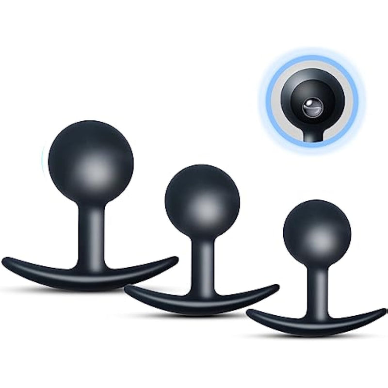 3Pcs Silicone Anal Plug,Anal Toys With Stimulating Beads,Anal Sex Toys For Men And Women, Silicone Material Anal Toy,Anal Plugs For Effective Anal Training And Sexual Pleasure(Black)