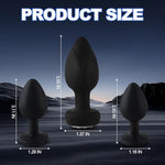 3Pack Vibrating Butt Plug, Black