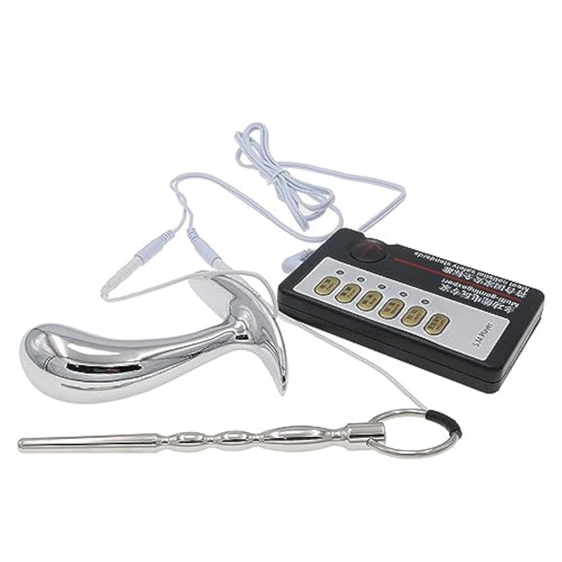 Metal Urethral Sound Urethral Dilator Anchor Anal Plug Electric Shock Set For Beginners Electric Shock Stimulation Male Masturbation Anal Plug Toy