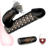 Vibrating Penis Sleeve Cock Vibrator Penis Extender Rabbit Sex Toy For Men,Remote Control Bullet Vibrator With 10 Vibration Modes For Prolonged,Male Erection Cock Ring Adult Toy For Couple (Black)