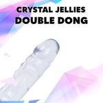 Doc Johnson Crystal Jellies - Double Dong -18 Inch - Double Sided Dildo - Clear