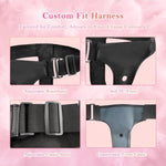 Pink Double Ended Strap On Dildo - Silicone Dildo With Wearable Harness, 2 Removable Realistic Fantasy Dildos, Adjustable Strap For G-Spot And Anal Play, Adult Sex Toys For Women, Men, Couples