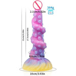 Huge G-Spot Dildo Silicone Tentacle Realistic Dildo Anal Plug with Strong Suction Cup Monster Dildo Glows in Dark 8inches