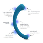 Dual Arc Vibrating Personal Massager for Women and Men - Waterproof USB Rechargeable Silicone Teal
