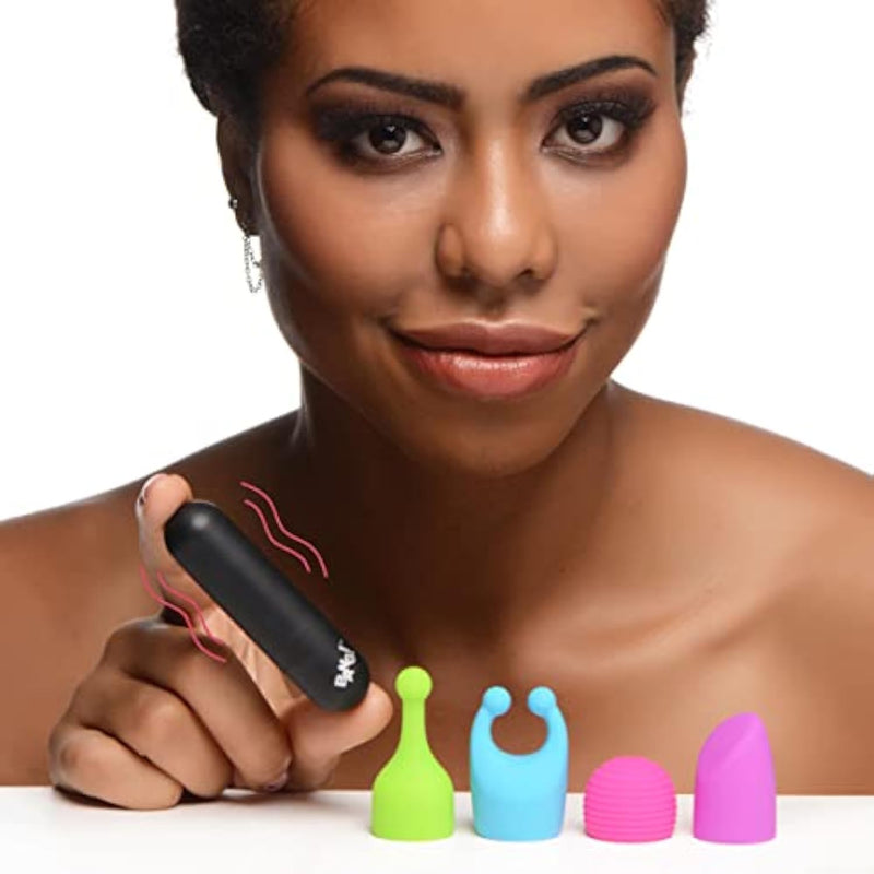 Bang! Bullet Vibrator Sex Toy For Women With 7 Vibrating Patterns And 4 Attachments. Adult Toys For Women And Couples Vibrator Sex Toy. Premium Silicone, Waterproof And Rechargeable., Multi