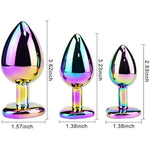 3 Pack Metal Anal Plug Heart Shaped Butt Plug For Beginners Advanced Users Unisex Masturbation(Black/S,M,L)