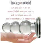 Glass Penis Pleasure Wand Anal Plug,Crystal Glass Anal Plug Transparent Anal Beads With Round Base G Spot Stimulation Massager Pleasure Wand Penis Masturbation Anal Sex Toys For Men Women(S)
