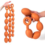 Liquid Silicone Anal Plug Extra Long Anal Beads Butt Plug With Safe Pull Ring Design Anal Chain Anal Sex Toys Adult Sex Toys For Women Men And Couples (S)