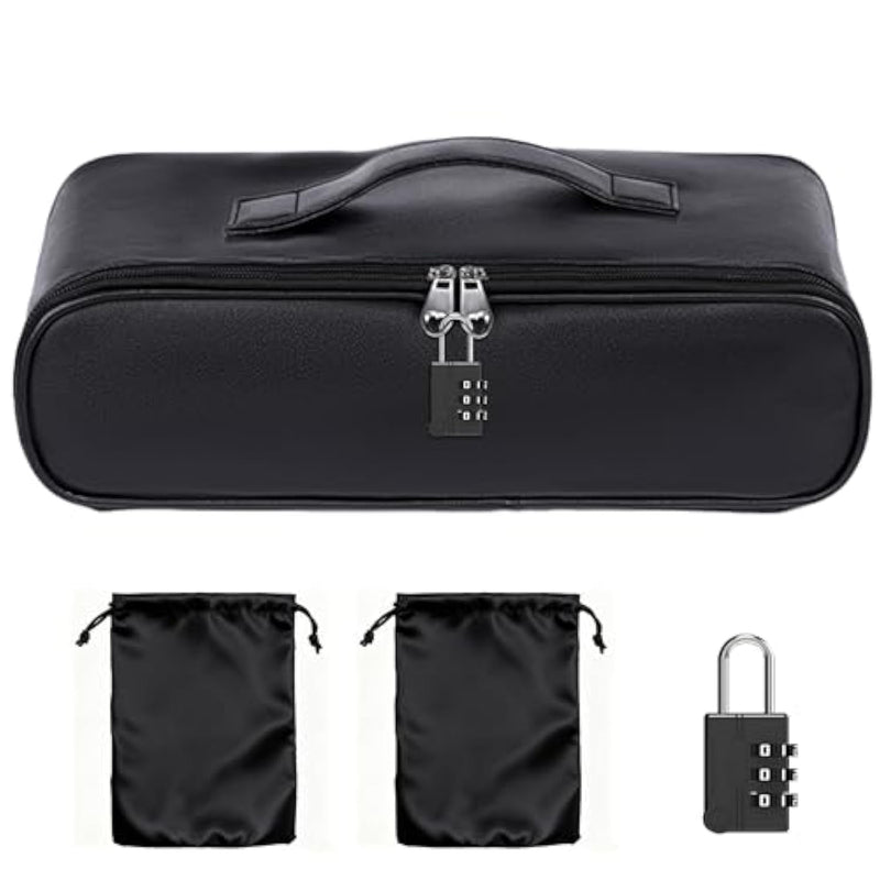 Lockable Sex Toy Storage Bag Lockable Sex Toy Box - With 1 Password Lock, 2 Drawstring Storage Bags (7.48In X 11.42In) For Discreet Dildo Storage Toys – Perfect For Women And Men