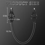 Black Nipple Clamps With Chain Clip On Metal Finish Clamp Set For Nipples Extured Rubber Padded Tips Non Piercing Nipple Rings For Adults Couple Role Play Game
