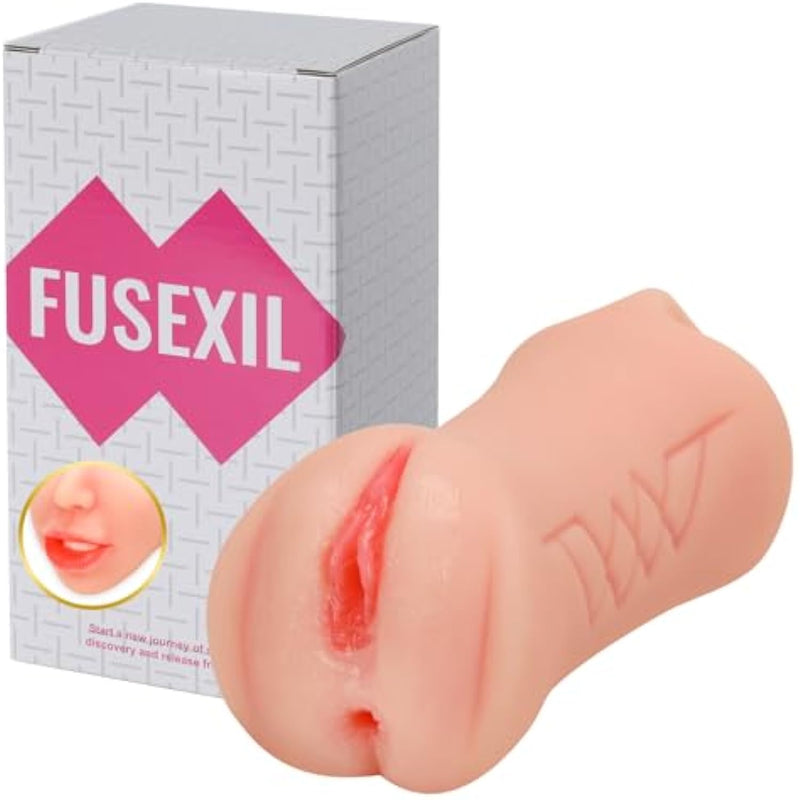 3 In 1 Male Masturbator Pocket Pussy Blowjob Double Ended Realistic Textured Sex Doll With Vagina And Anal Portable Men Masturbation (Flesh)